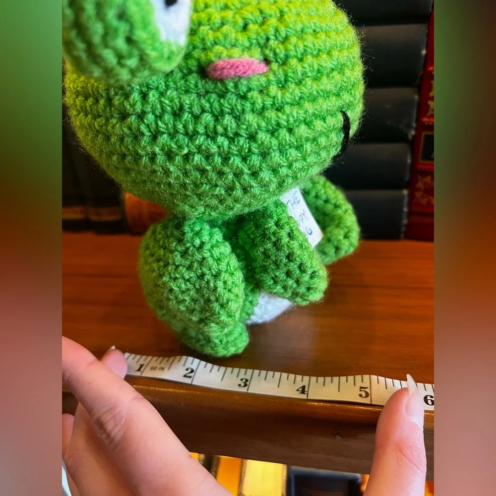 The Happy Frog Stuffed Animal Plushie Hand Crocheted! - Picture 4 of 11